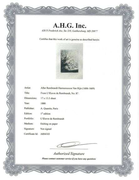 Extremely Rare and Collectible Antique Etching After Rembrandt, c. 1880