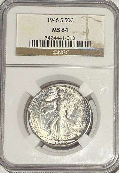 Toned 1946 S Walking MS 64 Liberty Half