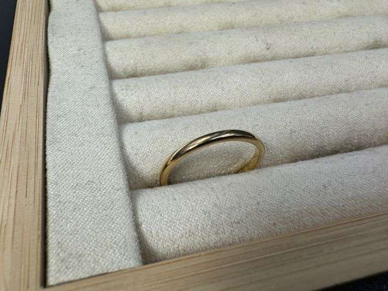 14k Yellow Solid Gold 2mm Domed Plain Men's Women's Wedding Band Size 9