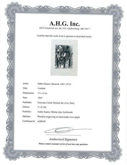 Rare Pablo Picasso Woodcut Circa 1955 Out of Only 100