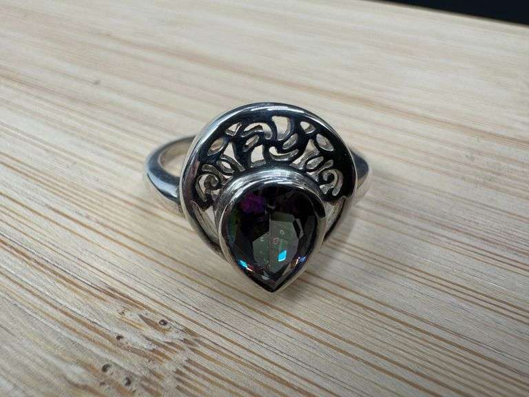 Sterling Silver Mystic Quartz Ring Size 10