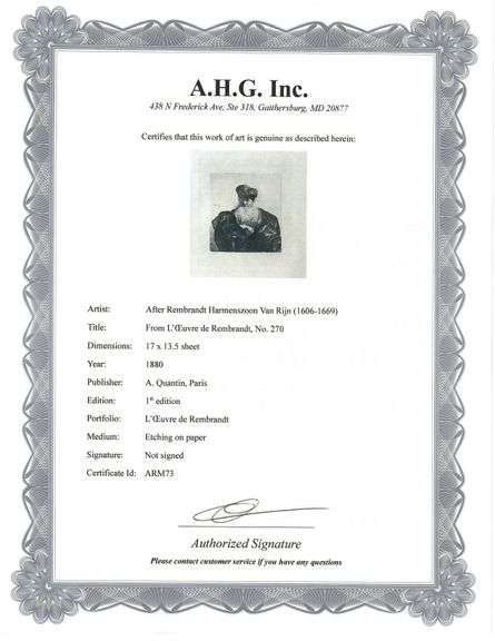 Extremely Rare and Collectible Antique Etching After Rembrandt, c. 1880