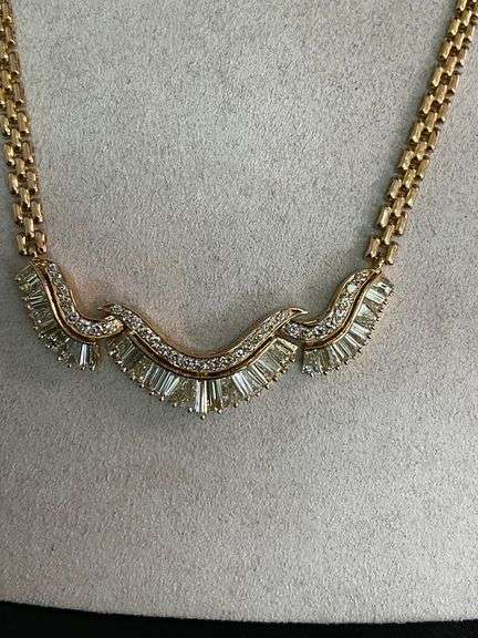 CERTIFIED 18K YELLOW GOLD DIAMOND NECKLACE