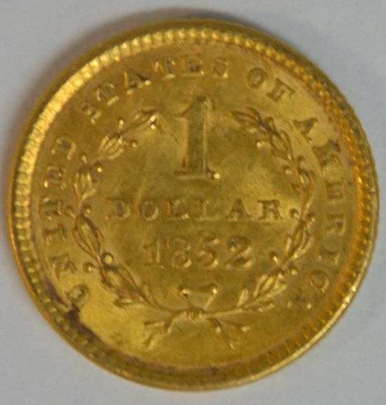 Very Choice BU 1852 Type One $1 Gold Piece. Fresh