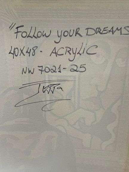Very large! Extremely collectable" Jozza "original painting on canvas, Follow your dream