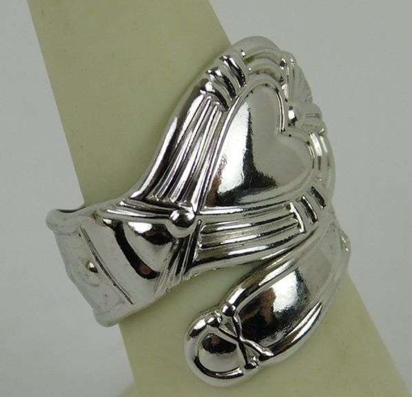 Vintage Sterling Heart Spoon Ring, Size 6