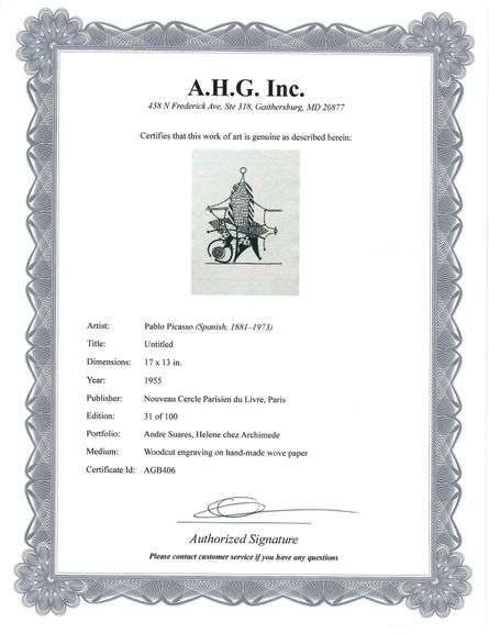 Extremely Collectible Vintage Picasso Woodcut on Paper