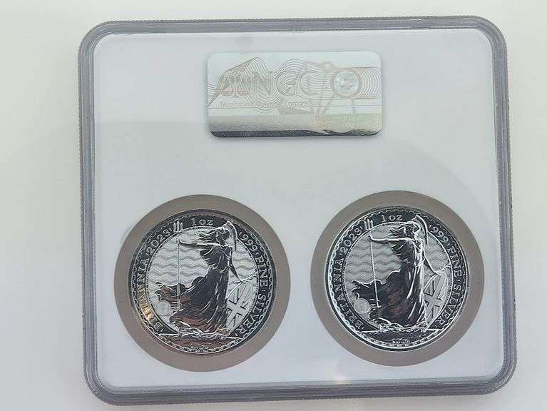 2023 Final QEII & 1 King Charles III - Britannia Set, NGC MS69
