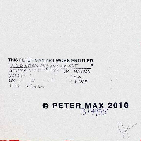 "2 Liberties, Flag and Heart" by Peter Max