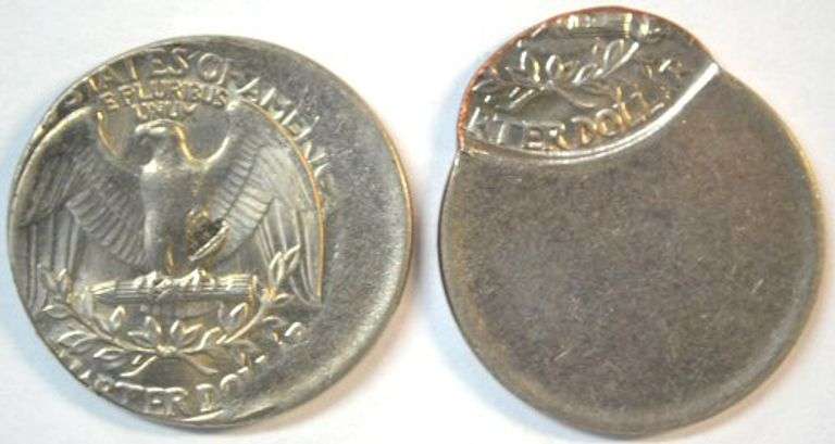 Two dramatic off-center BU Washington Quarters: 1988-P and the other undated