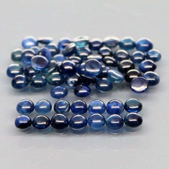 Gorgeous 4.23ct set of cabochon cut ink blue Sapphires! Heated only!