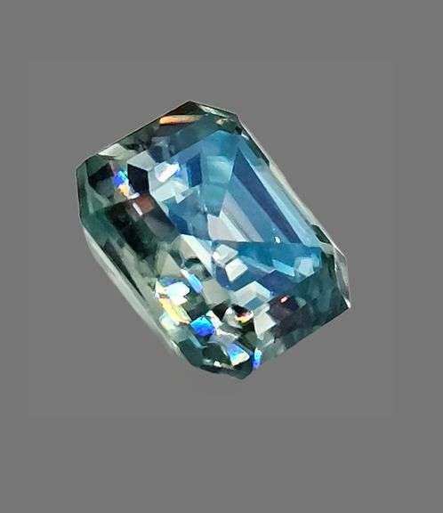 Amazing 5 Ct VVs1 Ice Mint Green Asscher Cut Fire Moissanite Solitaire