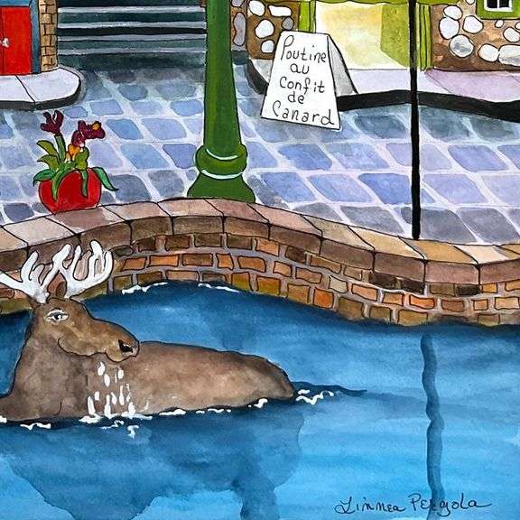 "La Belle Vie Hand Signed Original Painting with Letter of Authenticity. by Linnea Pergola