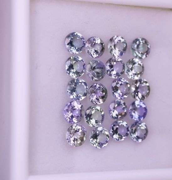 Substantial 6.09ct 20pc 4mm Tanzanite set