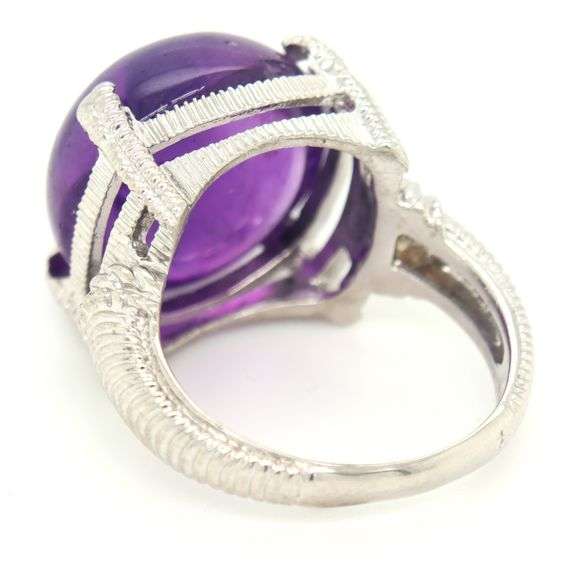 Judith Ripka Cab amethyst ring in 925 sterling silver