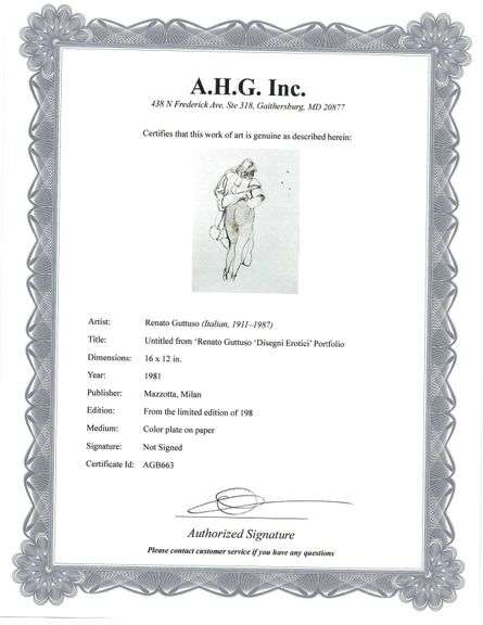 Rare Vintage Renato Guttuso Erotic Art Circa 1981
