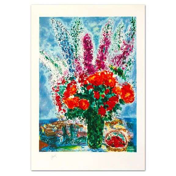 "Le Bouquet De Renoncules" by Marc Chagall (1887-1985)
