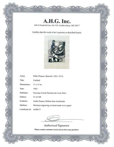 Highly Collectible Picasso Woodcut Circa 1955