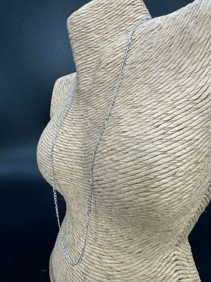 10k White Gold Solid Figaro Link Chain 1.9mm Necklace 20"