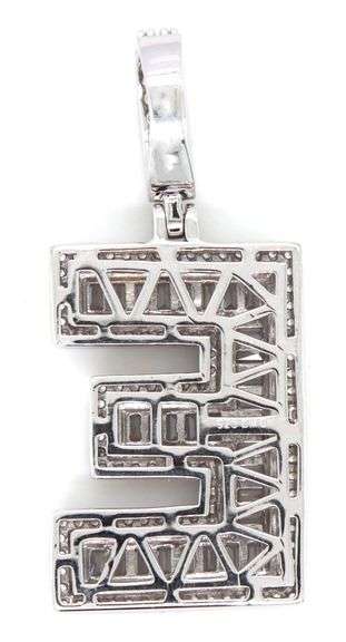 Initial E cubic zirconia pendant in 925 sterling silver