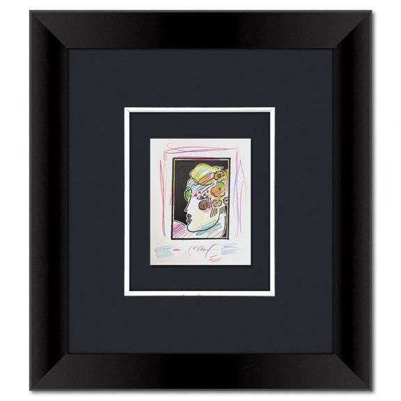 "Lady with Profile and Flowers III" by Peter Max