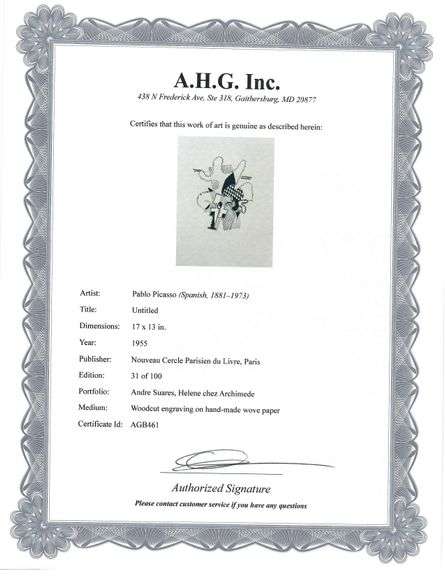 Highly Collectible Picasso Woodcut Circa 1955