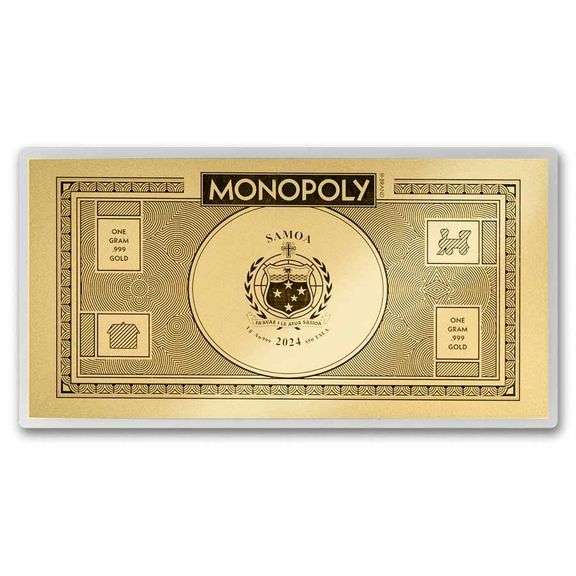 Monopoly 1 Gram Gold Foil Note, Limited Edition