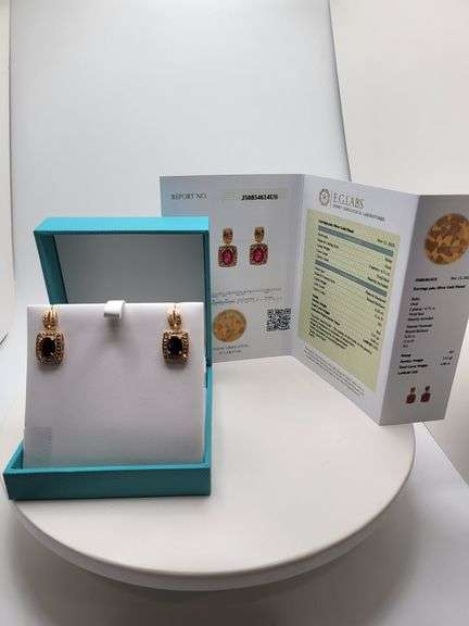 Magnificent pair of Ruby and diamond earring in Silver – EGL Certified