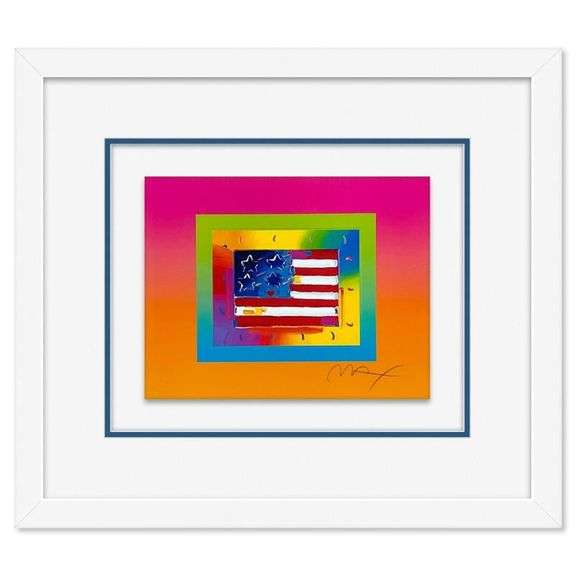 "Flag with Heart on Blends" by Peter Max