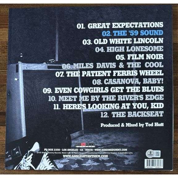 Signed Gaslight Anthem with Blue Vinyl with COA