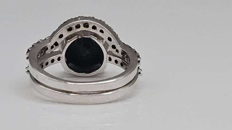 Dazzling 4.75 Ct Silk Black Lab Simulated Diamond 2 Band Ring