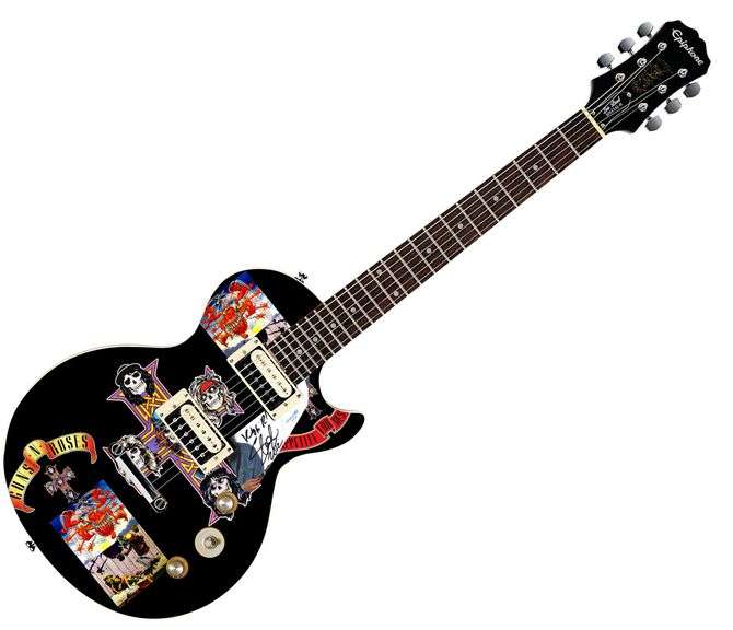 Slash of Guns N Roses Signed Custom Graphics His Model Epiphone Guitar ACOA