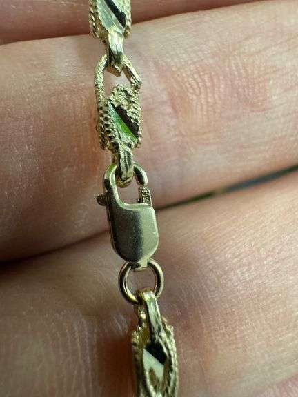 10k Yellow Gold Extremely Unique Diamond Cut 3.65mm Marquise Necklace Chain 20 Inch