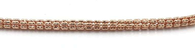 10kt Rose gold diamond cut Popcorn chain necklace