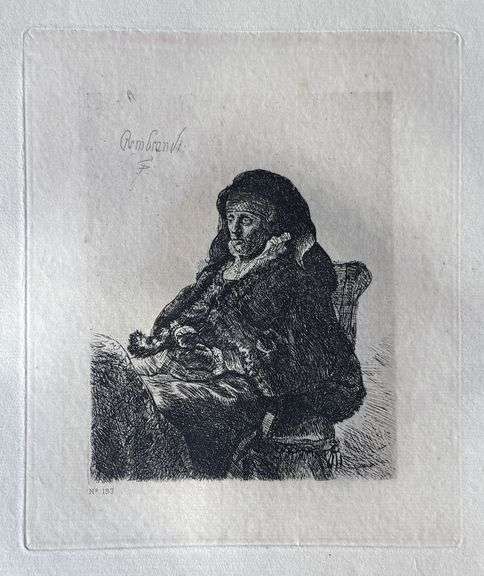 Extremely Rare and Collectible Antique Etching After Rembrandt, c. 1880
