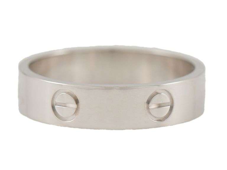 Cartier Classic Model Love Band Ring in 18K W/Box and Paper, SZ 64