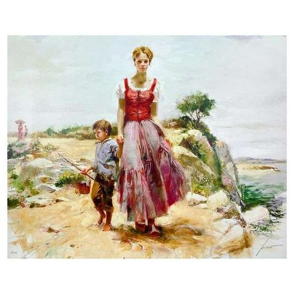 "Cliffside at the Sea" by Pino (1939-2010)