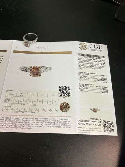 CERTIFIED 14K WHTE GOLD DIAMOND RING