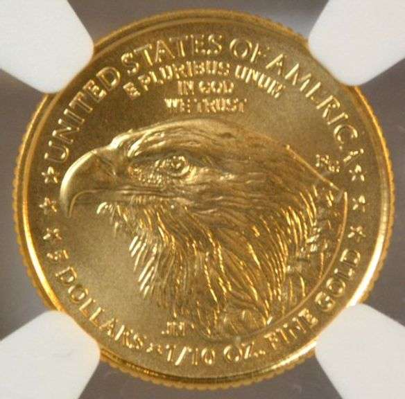 Perfect Signed NGC MS70 graded 2022 $5 Gold Eagle