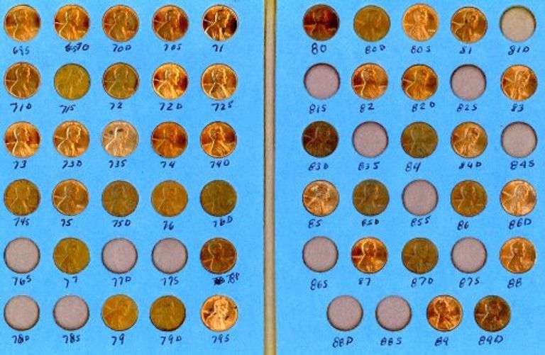 Collection of 155 Lincoln Cents in Albums: 1911-1989-D