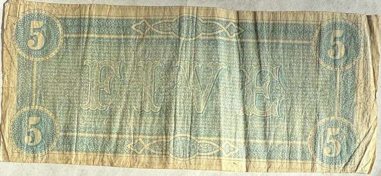 $5 Feb 17 1864 CSA Note
