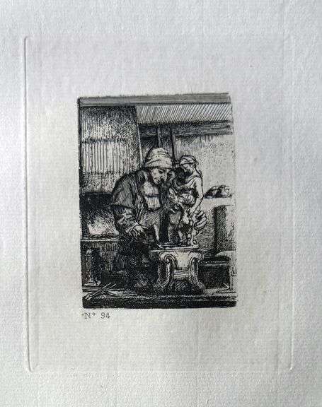 Extremely Rare and Collectible Antique Etching After Rembrandt, c. 1880
