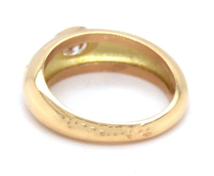 Sweet Little 18K YG Bezel Set Oval Diamond Ring