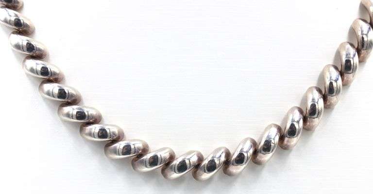 Set of vintage 925 sterling silver Napier link necklace and bracelet