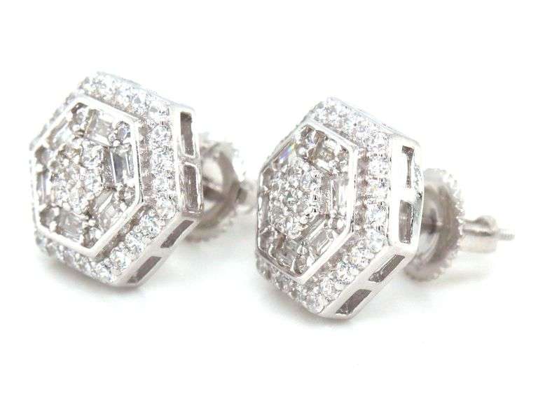 925 Sterling silver cubic zirconia stud earrings