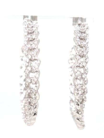 925 Sterling silver cubic zirconia wavy earrings