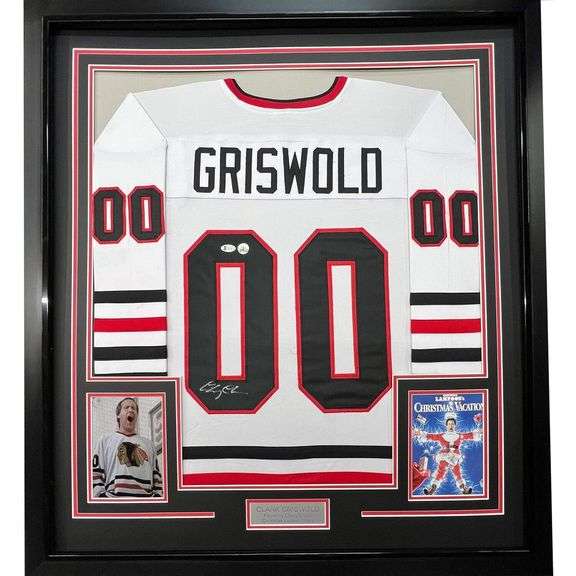 Framed Autographed Chevy Chase Movie Jersey