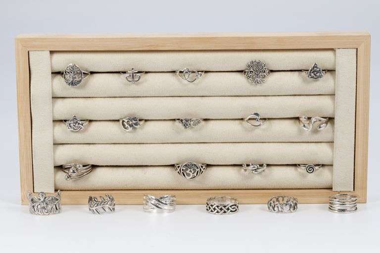 .925 Sterling Silver Curated 20 Ring Lot Various Sizes & Styles