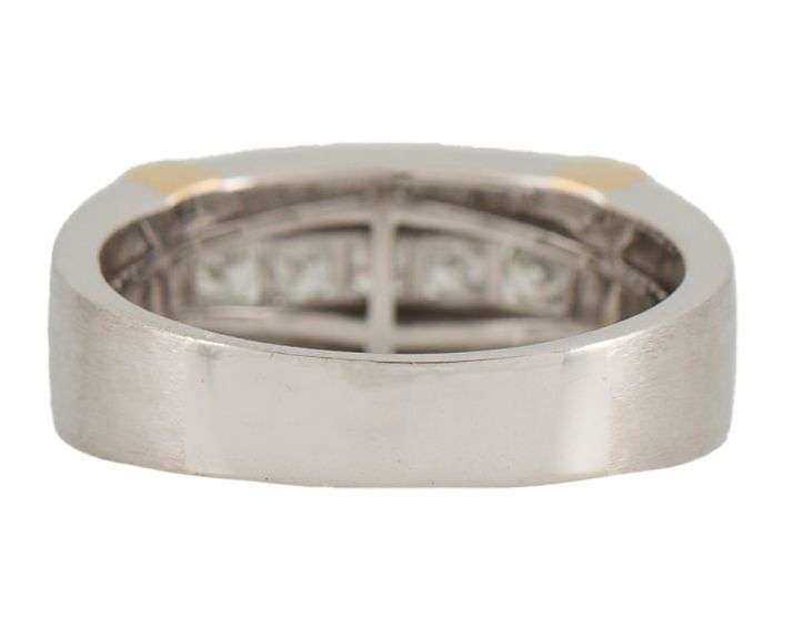 Gents 0.50ctw Diamond Channel Set Two Tone Band Ring in 14K