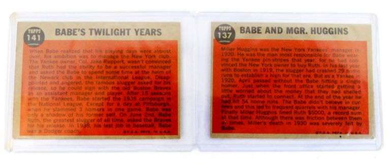 2 Babe Ruth Special Topps Baseball Cards